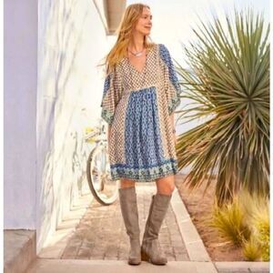 Sundance boho hippie peasant dress XS short & sweet patchwork